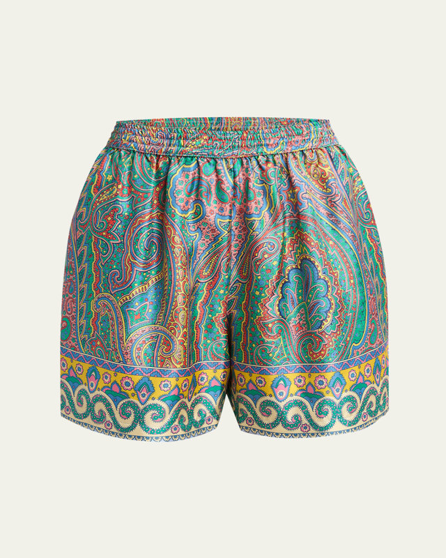 Paisley Silk Shorts